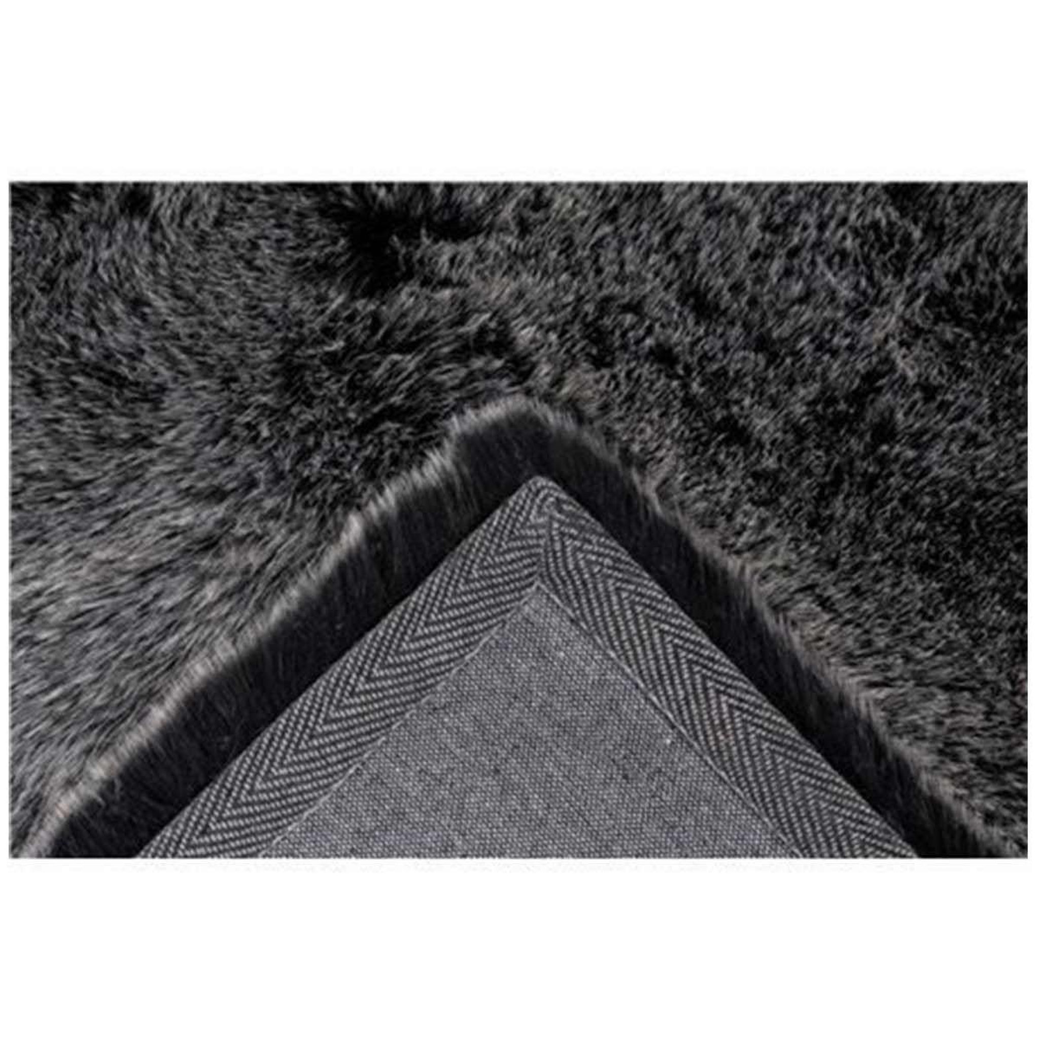 Voir la diapositive 3 : Paris Prix Tapis Imitation Fourrure à Poils Longs  Tender  Anthracite