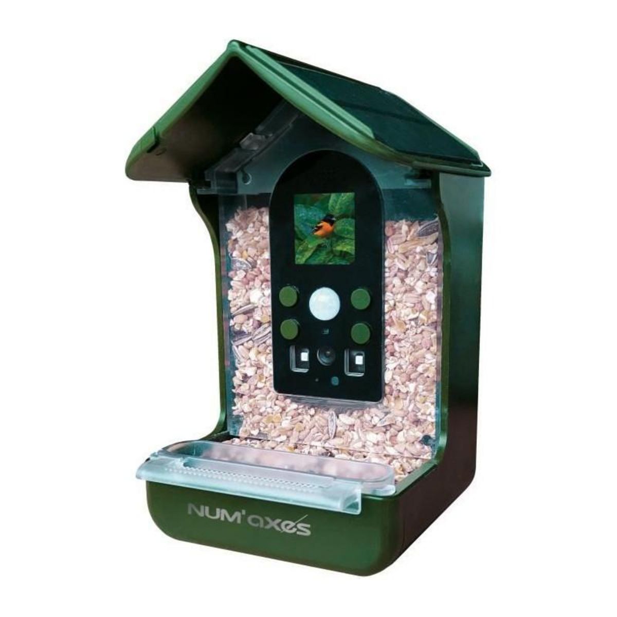 NUM'AXES Mangeoire / abreuvoir pour oiseaux avec caméra intégrée - NUM'AXES - CAM1074 - 120 ° - Vert