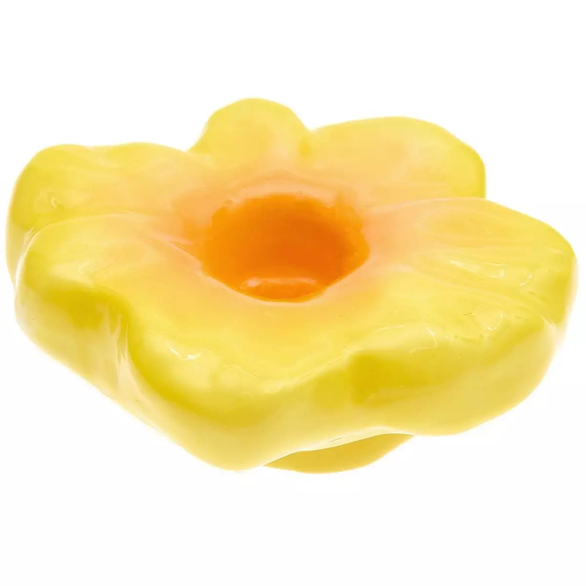 RICO DESIGN Bougeoir en céramique fleur jaune