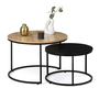 Voir la diapositive 1 : ID MARKET Lot de 2 tables basses gigognes BOSTON rondes 54/70 design industriel