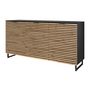 Voir la diapositive 3 : BEST MOBILIER Olympie - buffet bas - effet bois et noir - 150 cm
