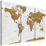 Paris Prix Tableau Imprimé  World Map : White Poetry. Coloris disponibles : Multicolore