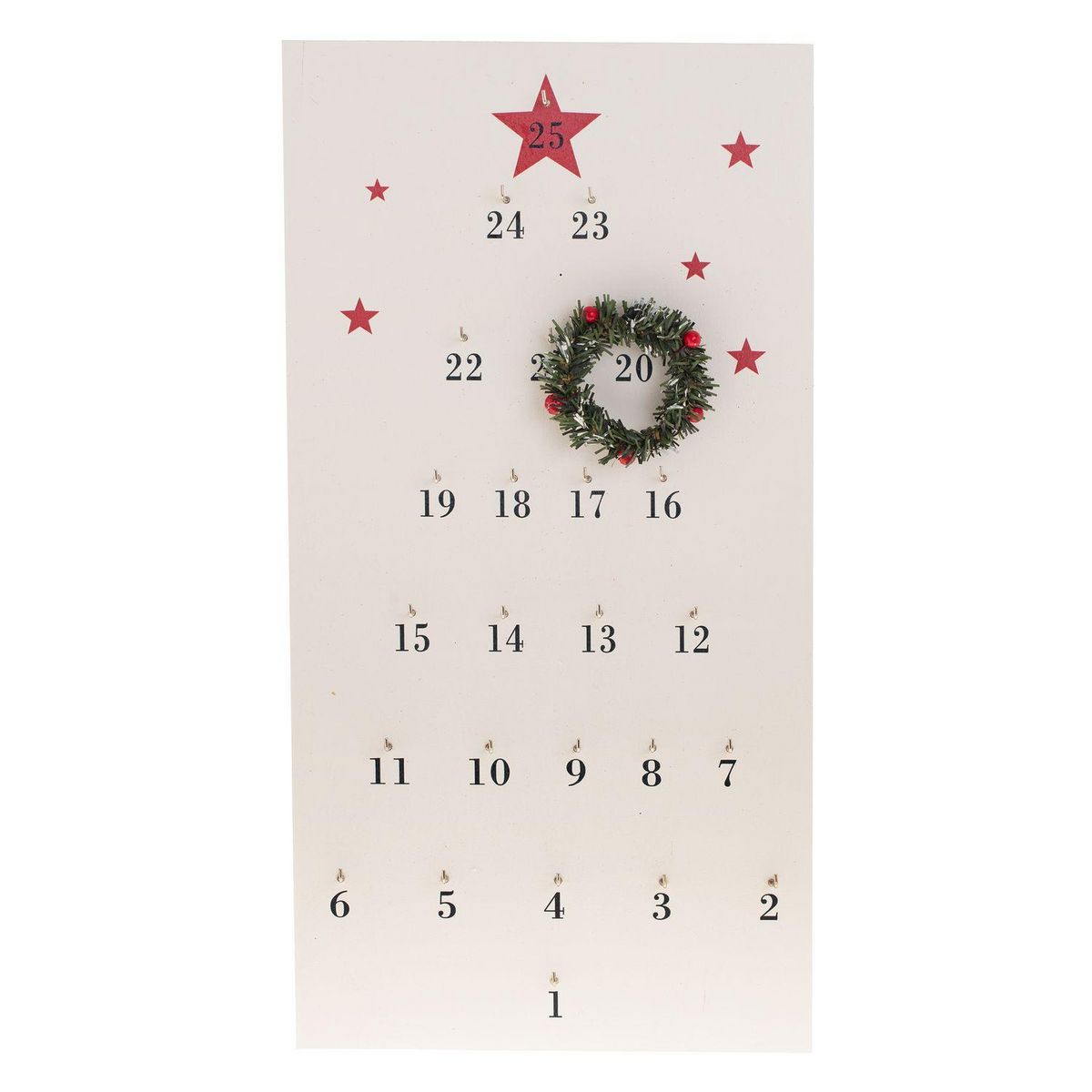 FEERIC LIGHT & CHRISTMAS Calendrier de l'Avent Pancarte - H. 51 cm - Blanc