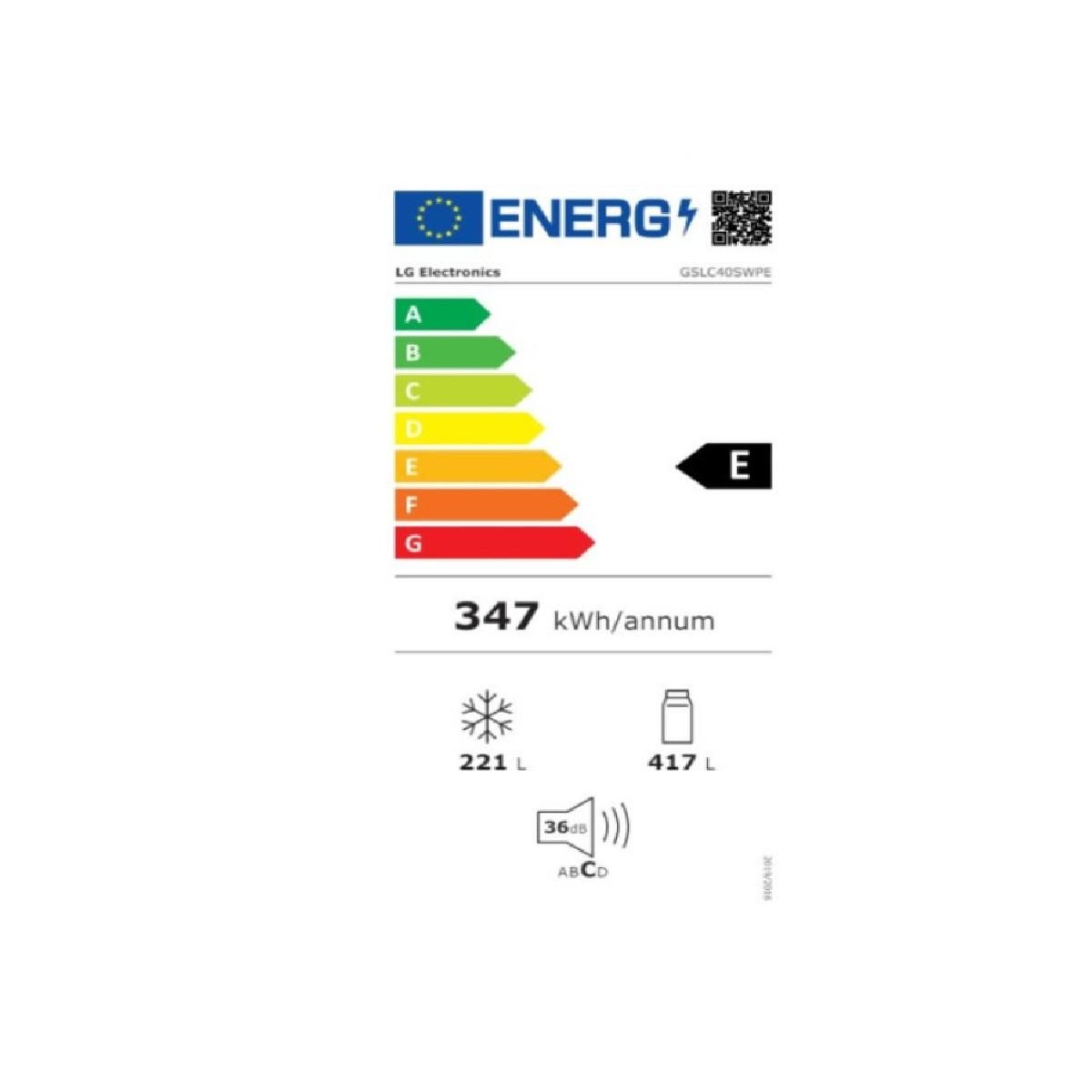 LG Réfrigérateur américain 92cm 638l nofrost - GSLC40SWPE