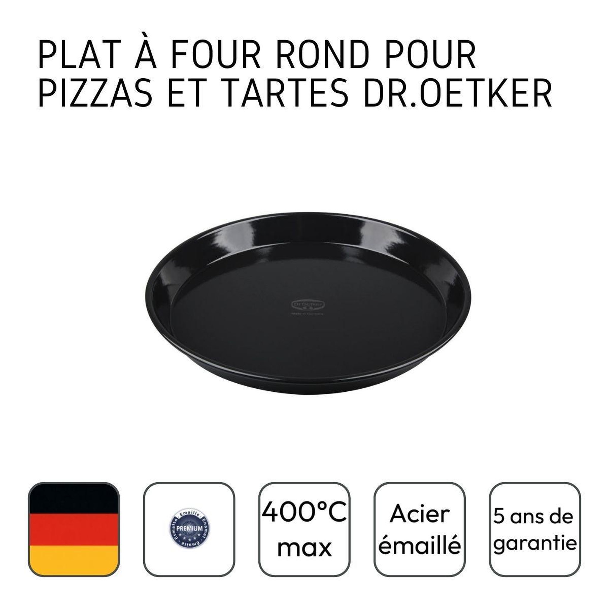 Voir la diapositive 4 : DR.OETKER Lot de 2 plats à four pour tartes et pizzas 32 cm dr.oetker tradition