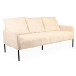 Paris Prix Canapé 3 Places en Velours Côtelé  Safia  171cm Beige