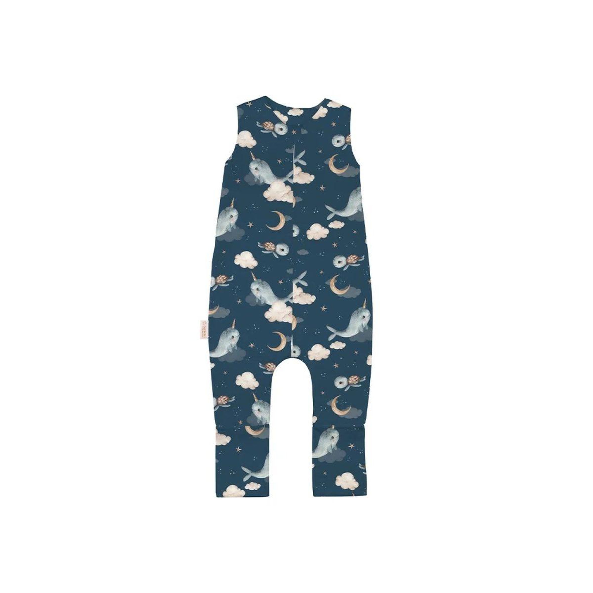 WALDIN Gigoteuse à jambes en coton 2,5 TOG - taille S (1-2 ans) - motif baleine, bleu foncé