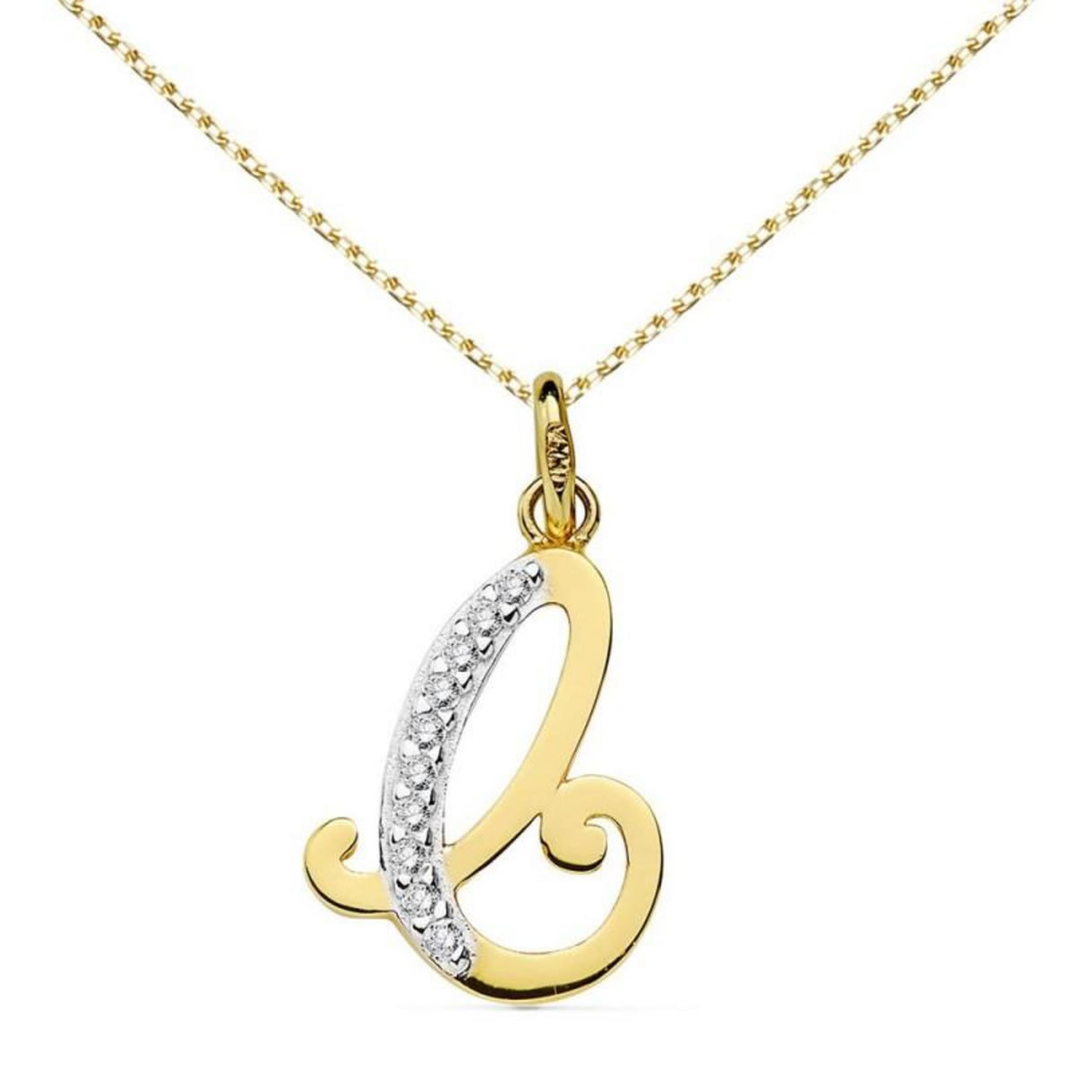 L'ATELIER D'AZUR Collier - Pendentif Initiale Lettre  C  - Chaine Dorée
