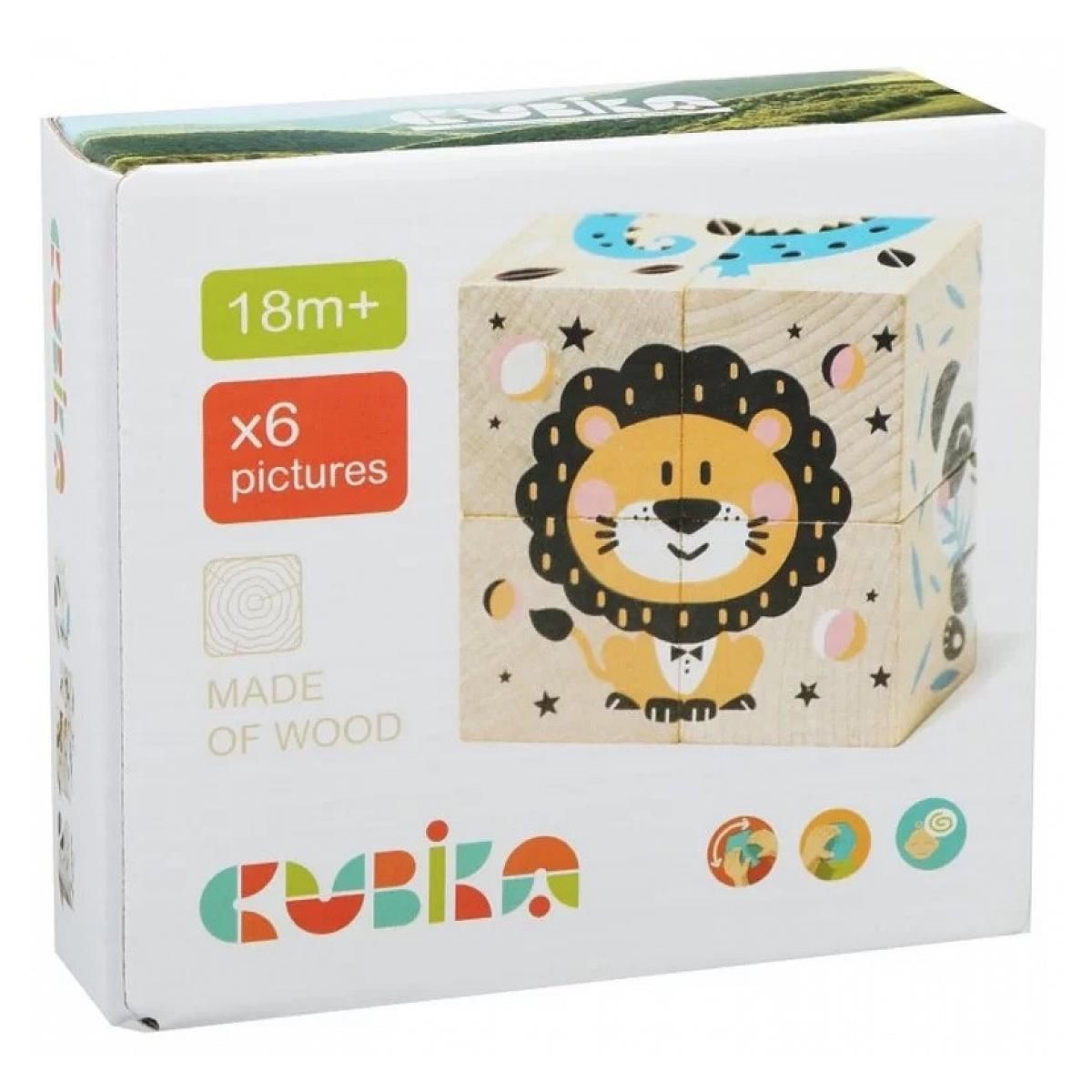 CUBIKA blocs puzzle animaux en bois