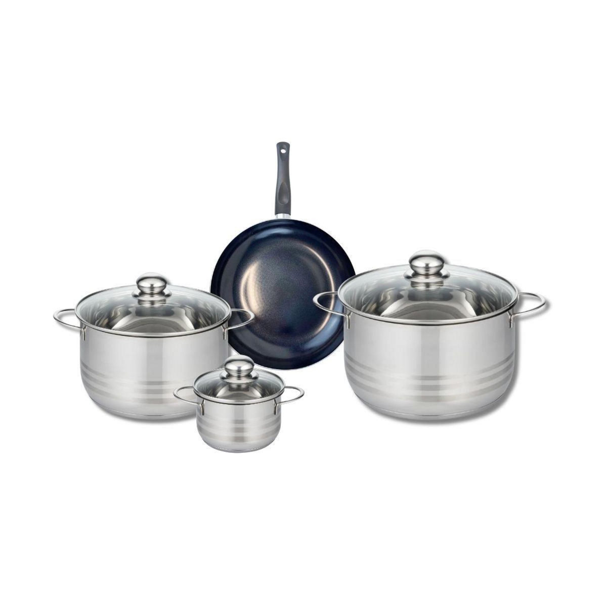 ELO Ensemble de 1 Poêle de cuisson 20 cm et 3 faitouts 12, 20 et 24 cm Elo Prima Brillant
