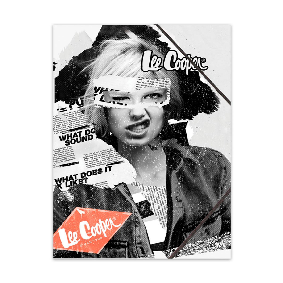  Chemise cartonnée à élastiques 3 rabats Lee Cooper 24x32cm newspaper