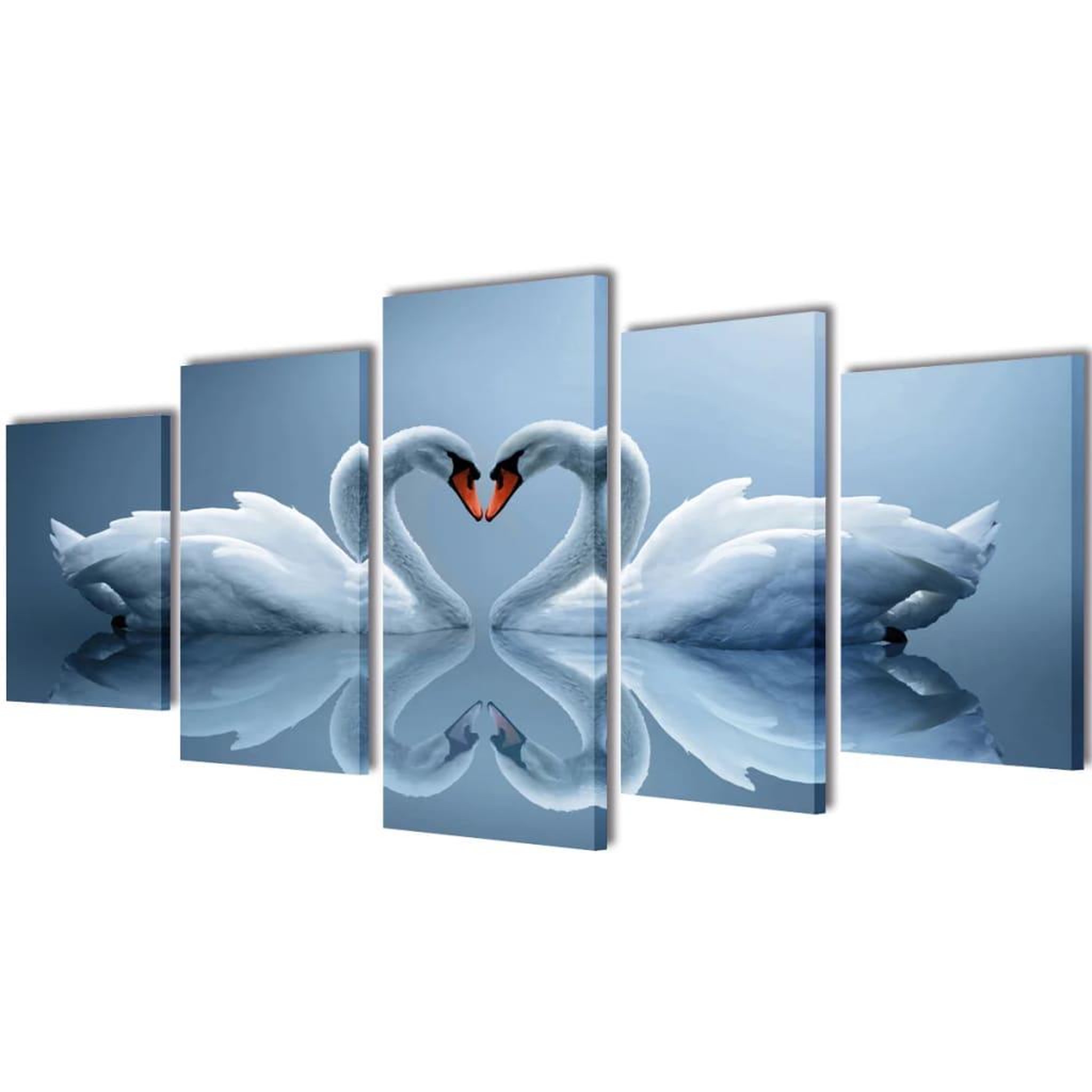 Voir la diapositive 1 : VIDAXL Set de toiles murales imprimees Cygnes 200 x 100 cm