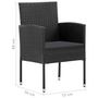 Voir la diapositive 6 : VIDAXL Ensemble a manger de jardin 3 pcs Noir