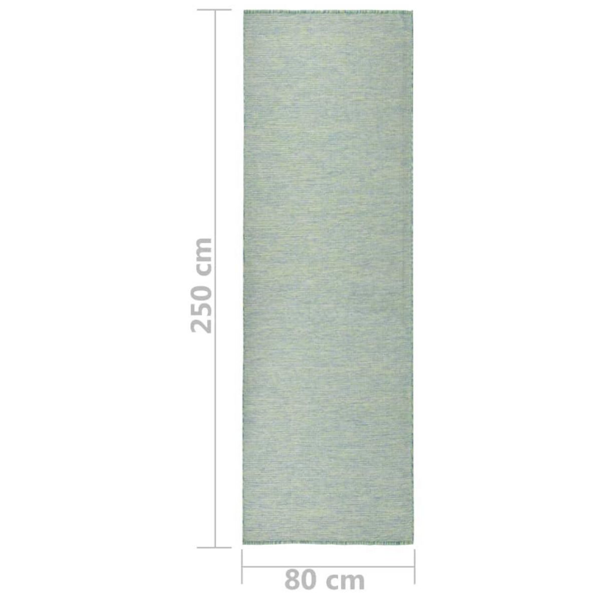 VIDAXL Tapis a tissage plat d'exterieur 80x250 cm Turquoise