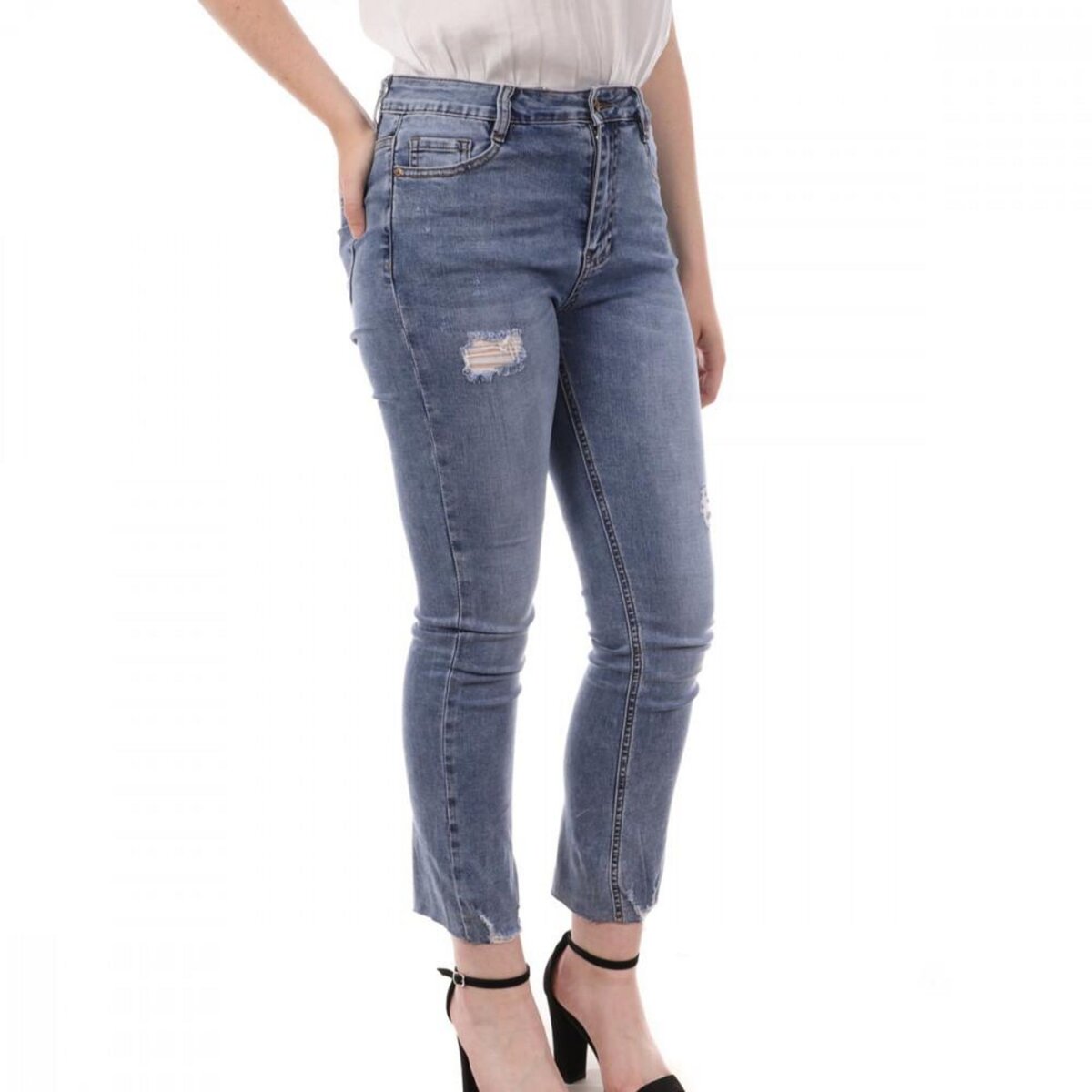 Jean bleu clair femme hot sale