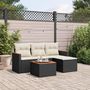 Voir la diapositive 1 : VIDAXL Salon de jardin 5 pcs avec coussins noir resine tressee