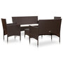 Voir la diapositive 2 : VIDAXL Salon de jardin 5 pcs avec coussins Resine tressee Marron