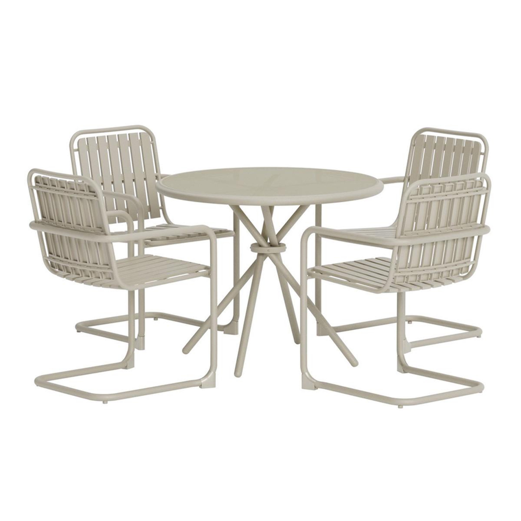 Paris Prix Ensemble table de jardin & 4 chaises  chios  90cm beige