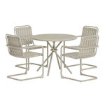 Paris Prix Ensemble Table de Jardin & 4 Chaises  Chios  90cm Beige