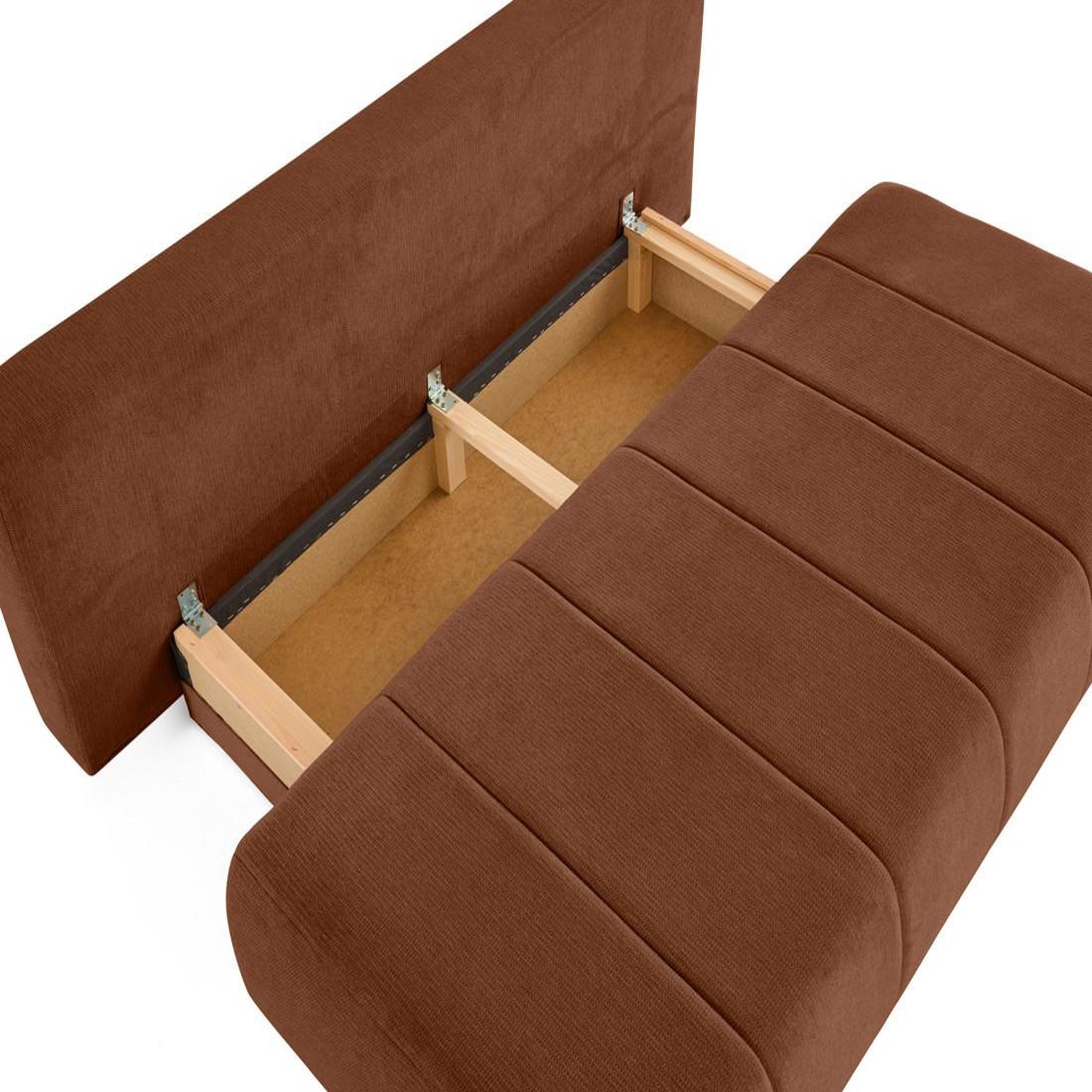 Voir la diapositive 3 : BEST MOBILIER Harper - canapé 3 places convertible avec coffre en tissu texturé