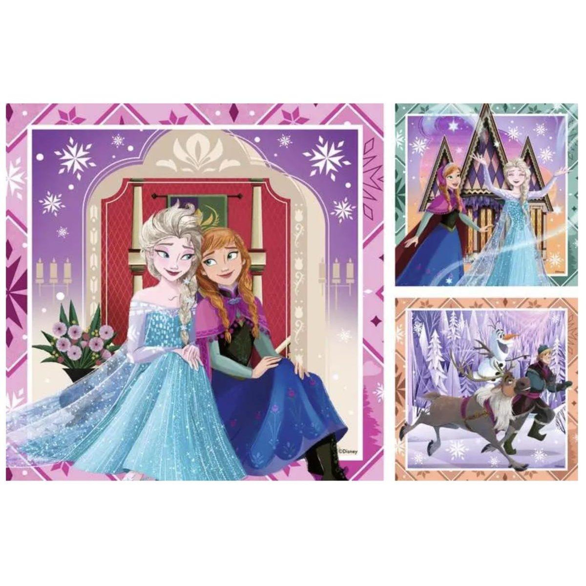 Voir la diapositive 2 : RAVENSBURGER Puzzles enfants 3x49 pieces - disney la reine des neiges - ensemble pour toujours