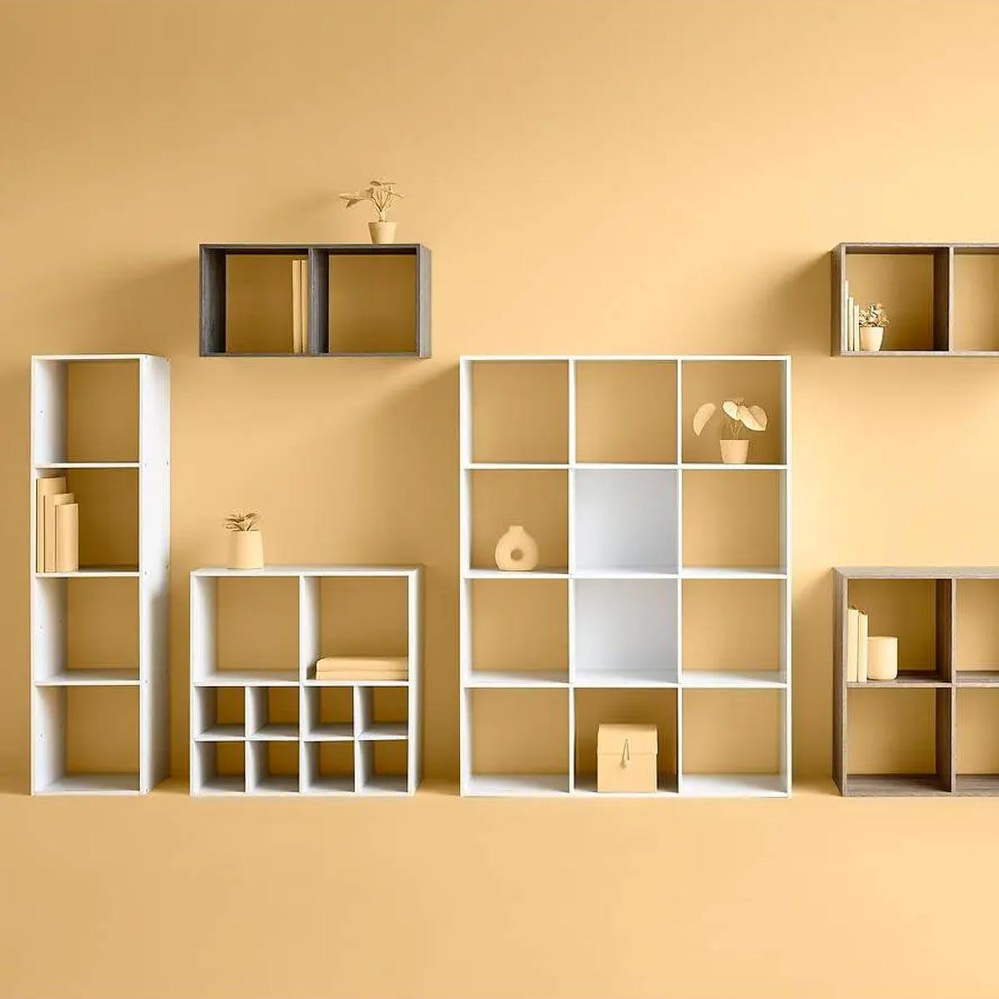 Voir la diapositive 2 : Paris Prix Étagère 4 cases  mix n'modul  134cm blanc