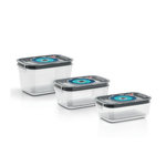 BOSCH BOSCH - 3 boites de conservation sous vide hermetiques : 0,7L, 1,0L et 1,5L - Bac degouttement - Indicateur jour et mois - Trita