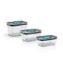 Voir la diapositive 1 : BOSCH BOSCH - 3 boites de conservation sous vide hermetiques : 0,7L, 1,0L et 1,5L - Bac degouttement - Indicateur jour et mois - Trita