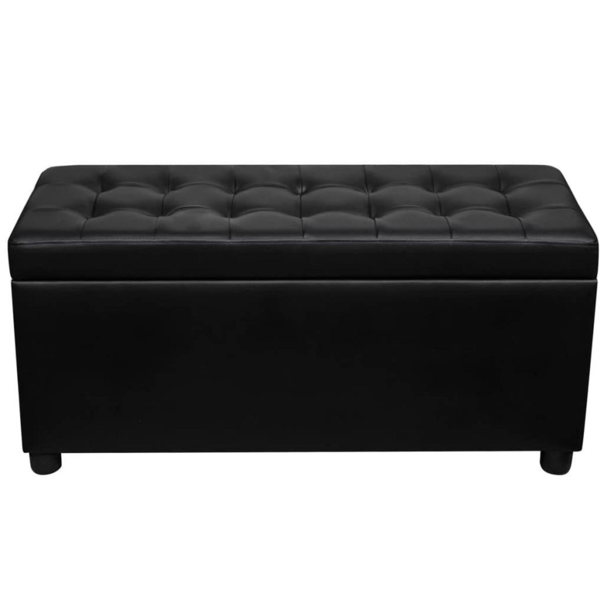 VIDAXL Pouf de rangement Cuir synthetique Noir