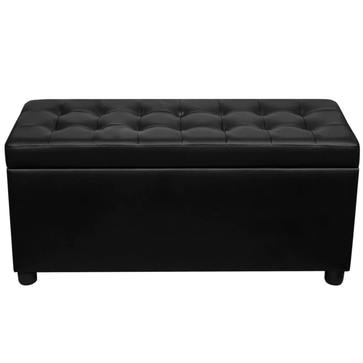 VIDAXL Pouf de rangement Cuir synthetique Noir
