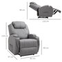 Voir la diapositive 3 : HOMCOM Fauteuil luxe de relaxation et massage inclinaison dossier repose-pied électrique revêtement synthétique gris