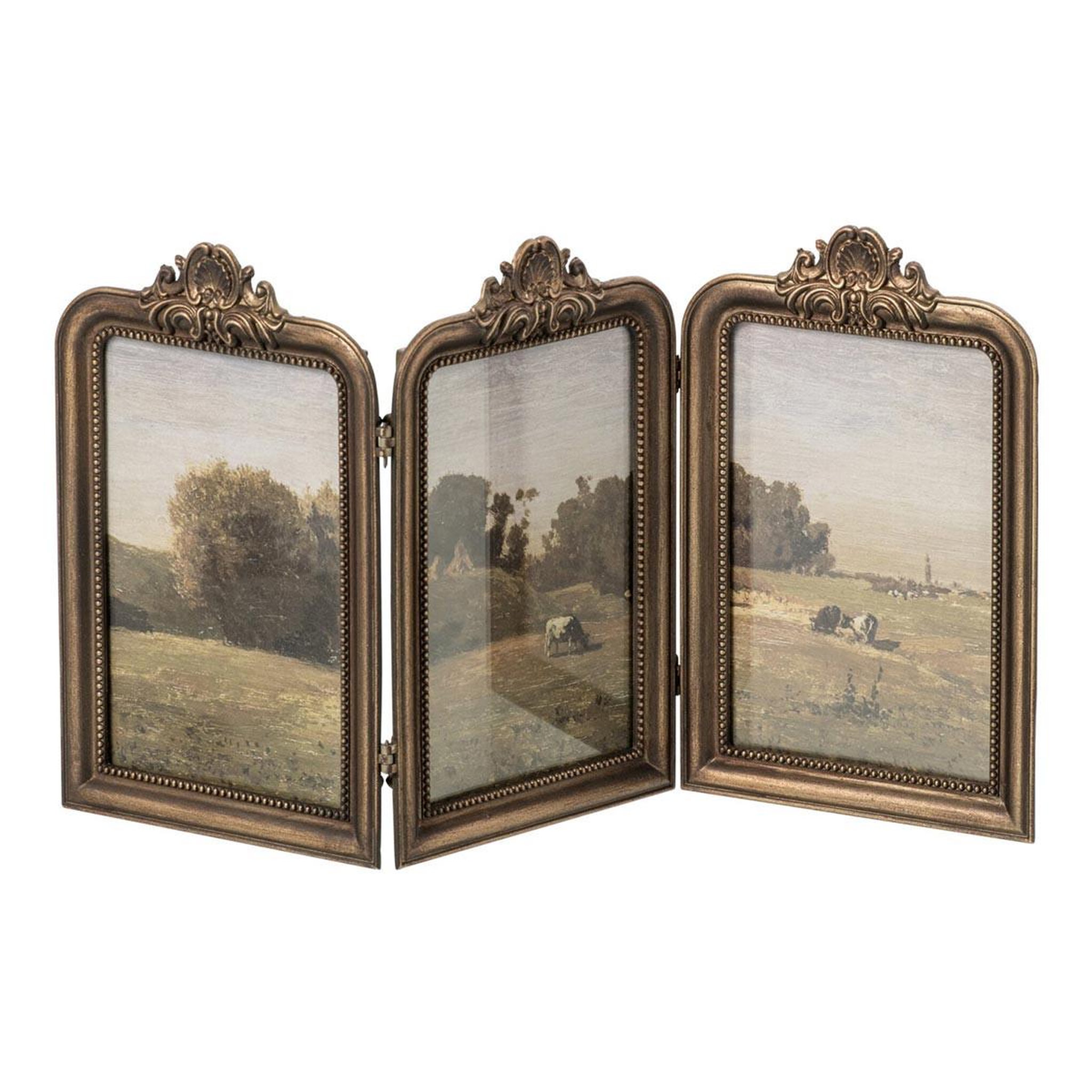 J-LINE Cadre triptyque déco  paysages  38cm multicolore