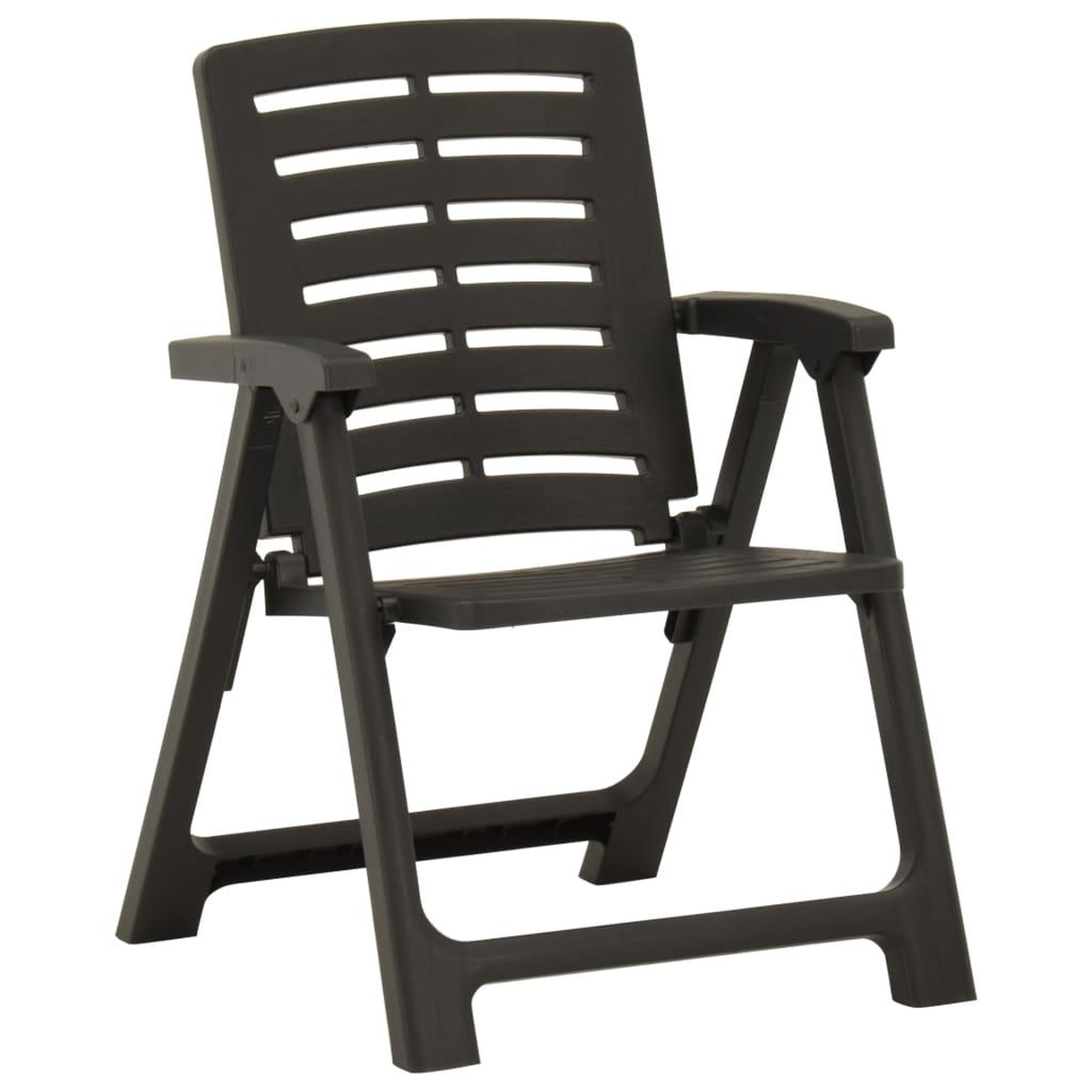 Voir la diapositive 3 : VIDAXL Chaises de jardin lot de 2 Plastique Anthracite