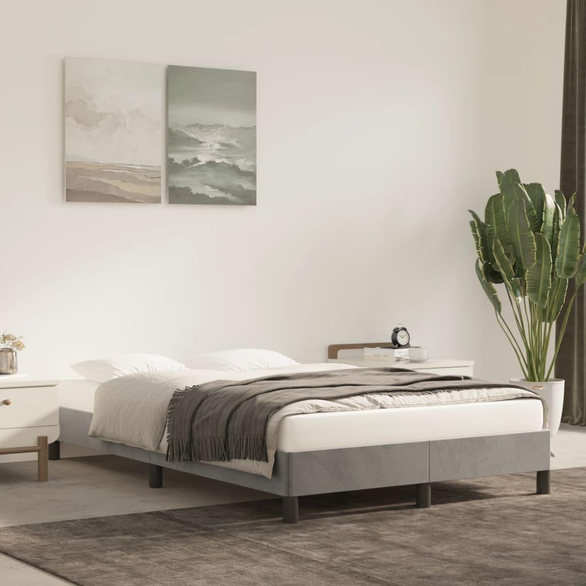 VIDAXL Cadre de lit sans matelas gris clair 120x190 cm velours