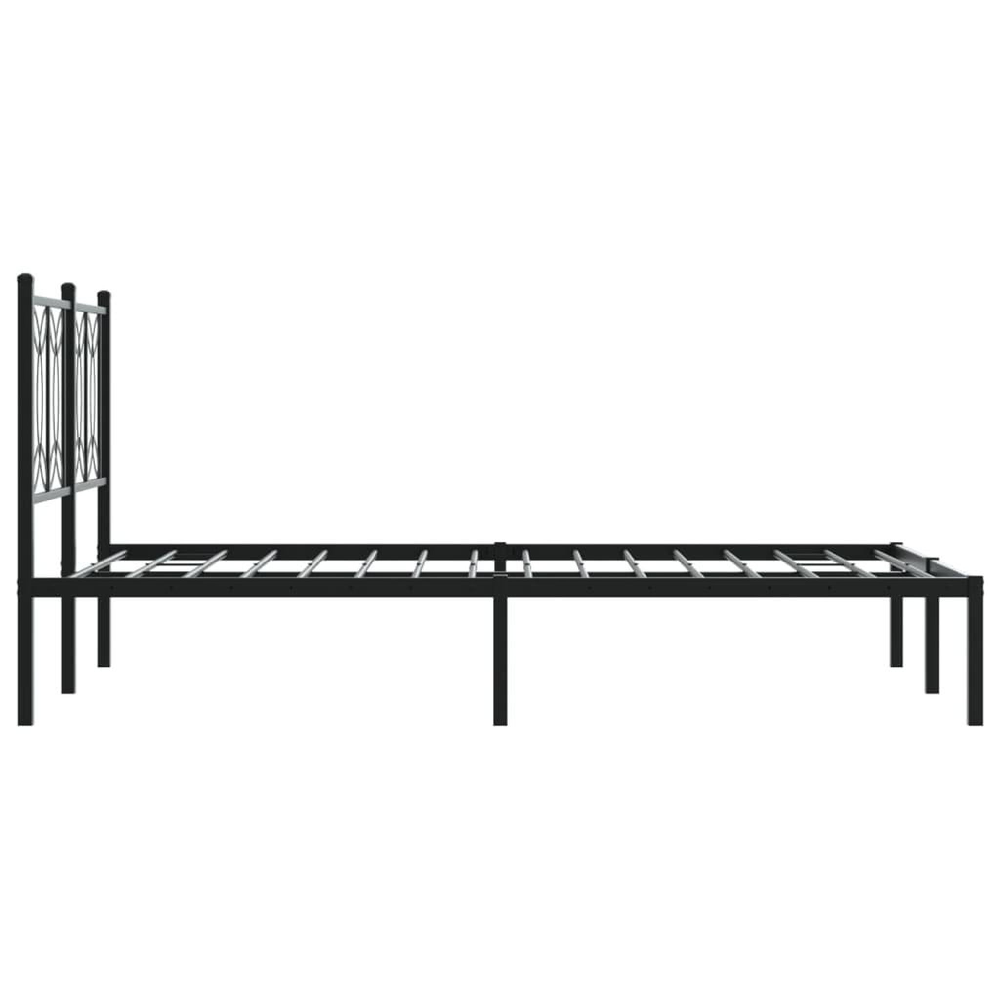 Voir la diapositive 5 : VIDAXL Cadre de lit metal sans matelas avec tete de lit noir 120x190cm