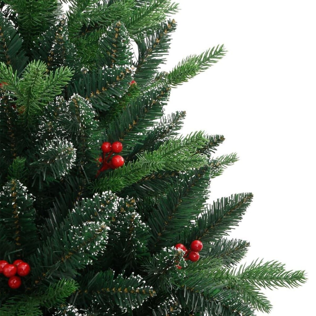 VIDAXL Sapin de Noël artificiel a charnieres avec baies rouges 150 cm