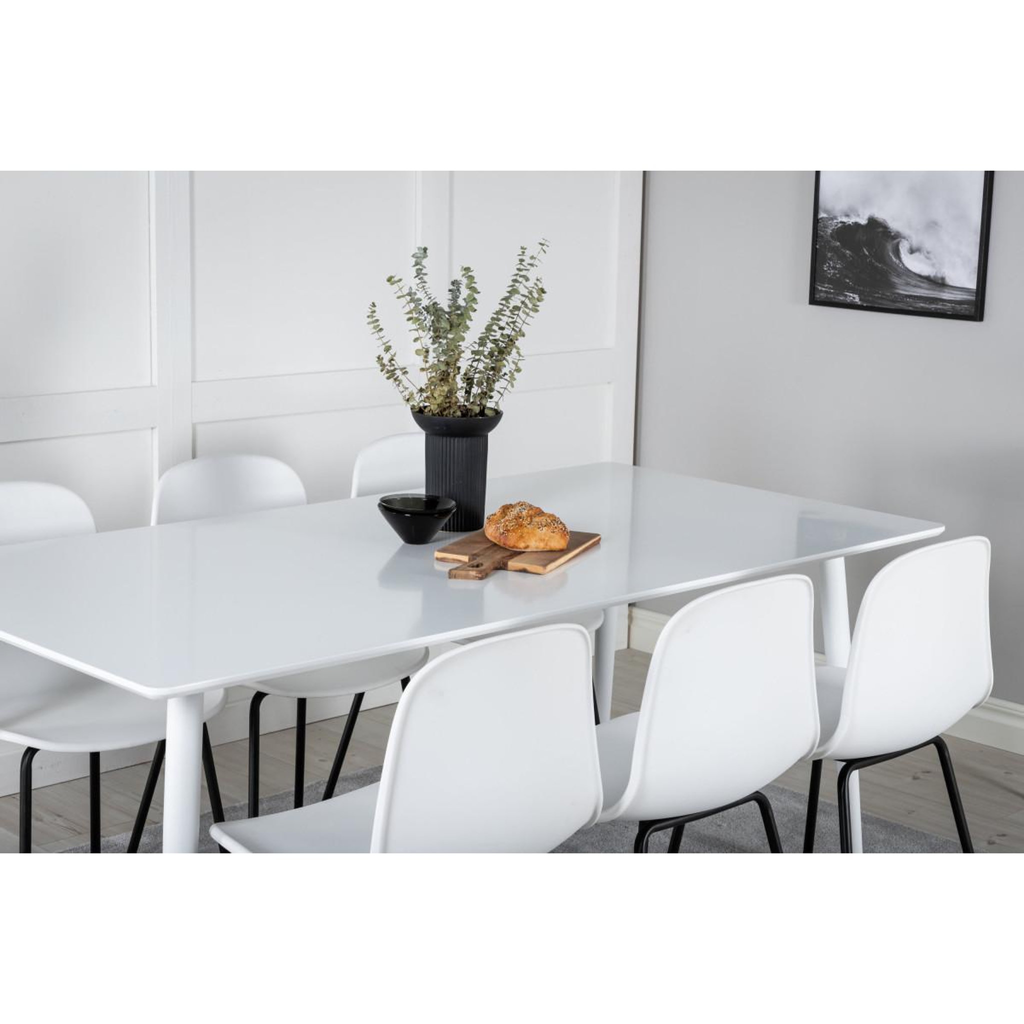 Voir la diapositive 5 : Paris Prix Ensemble table à manger & 6 chaises  polar & artic  180cm blanc