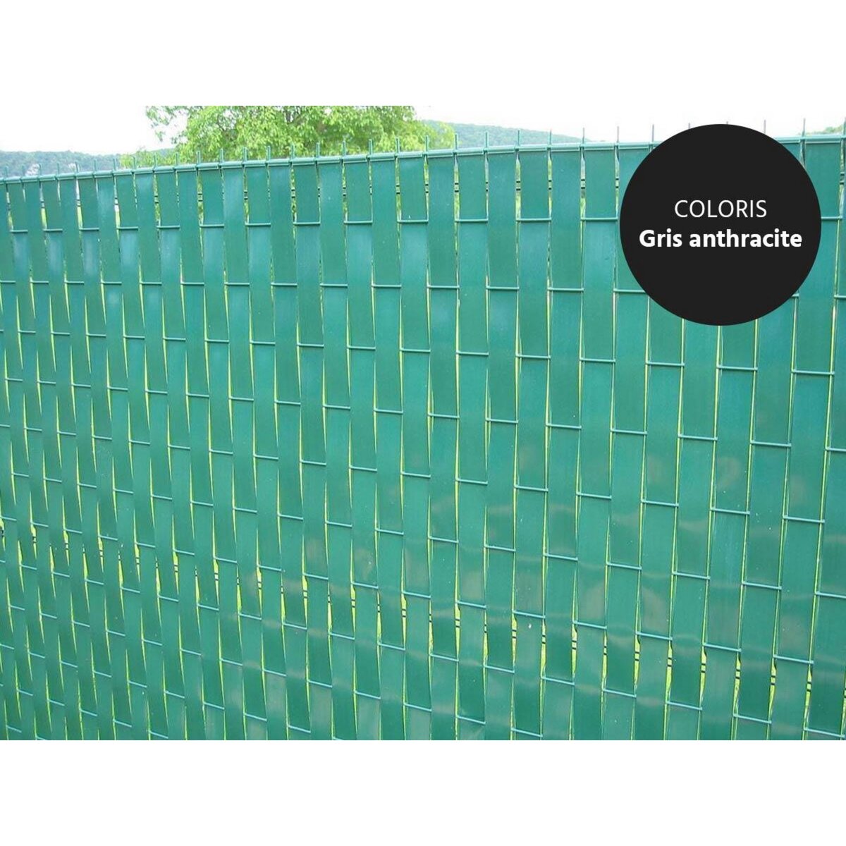 Jardiline Lanière PVC pour palissade largeur 43 mm x 60 m+100 clips- Gris - Jardiline