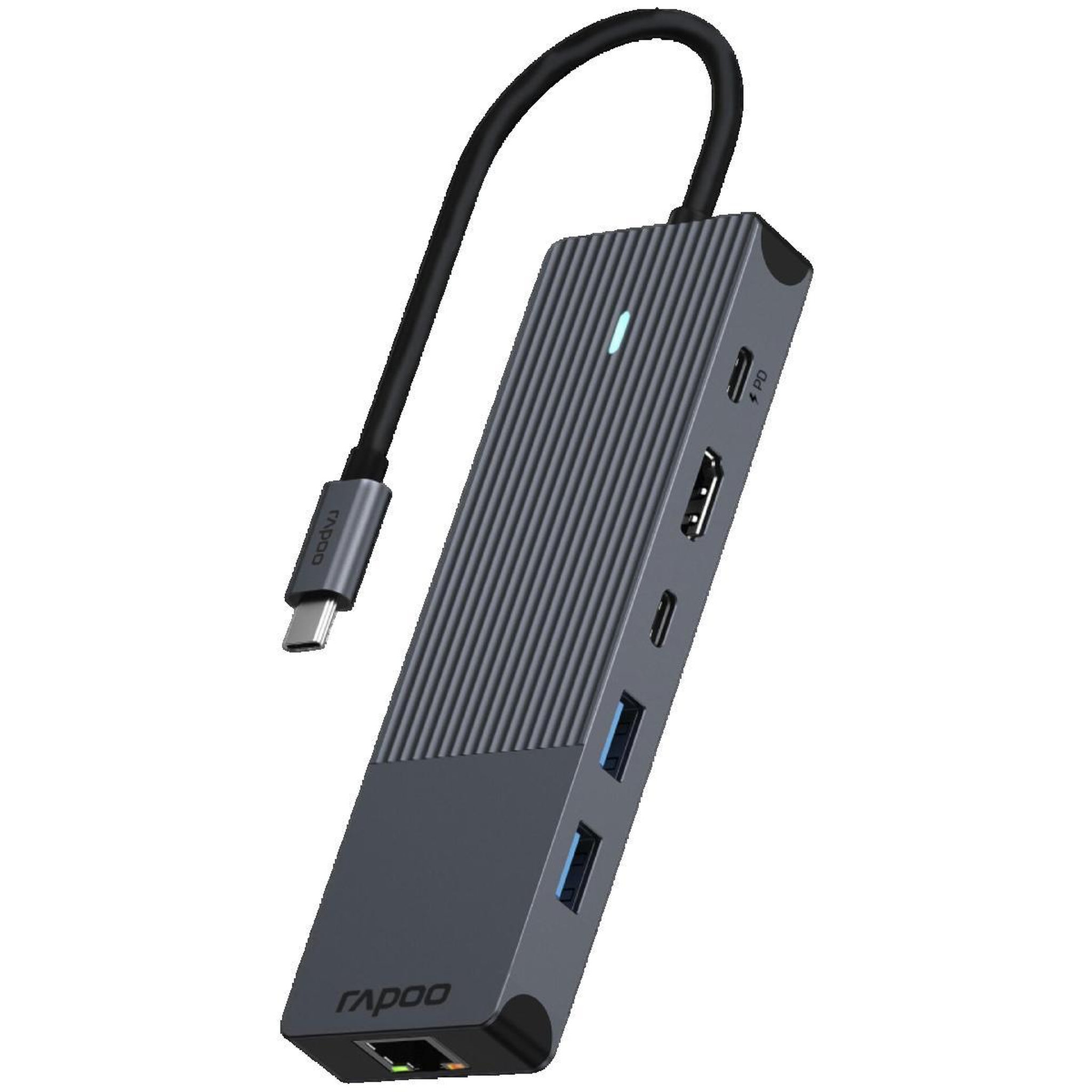 RAPOO Adaptateur USB-C Multiport Rapoo UCM-2002 HDMI - RJ-45 - USB 3.2 Gen 1 - USB Type-C