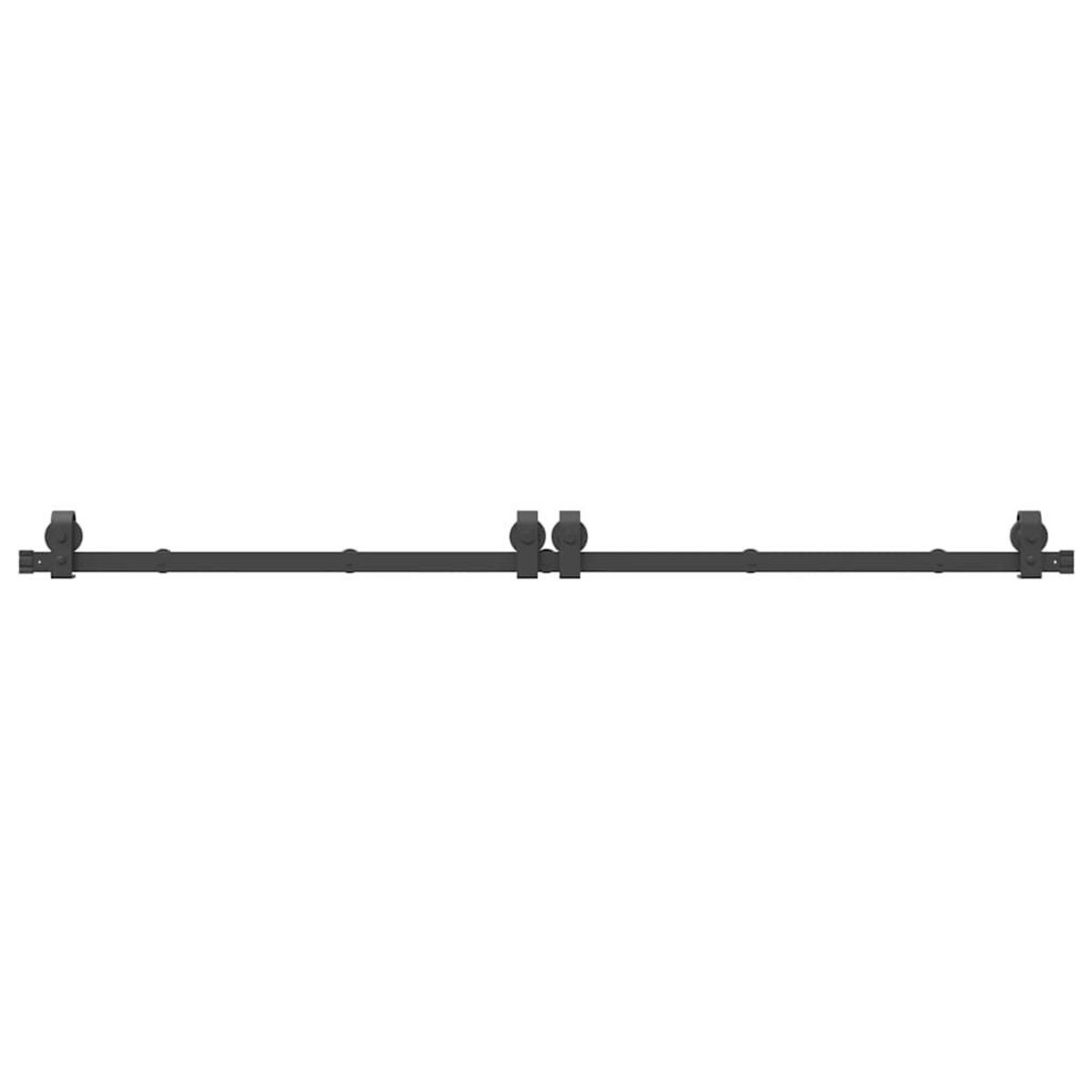 VIDAXL Kit de quincaillerie de porte coulissante 200 cm Acier Noir