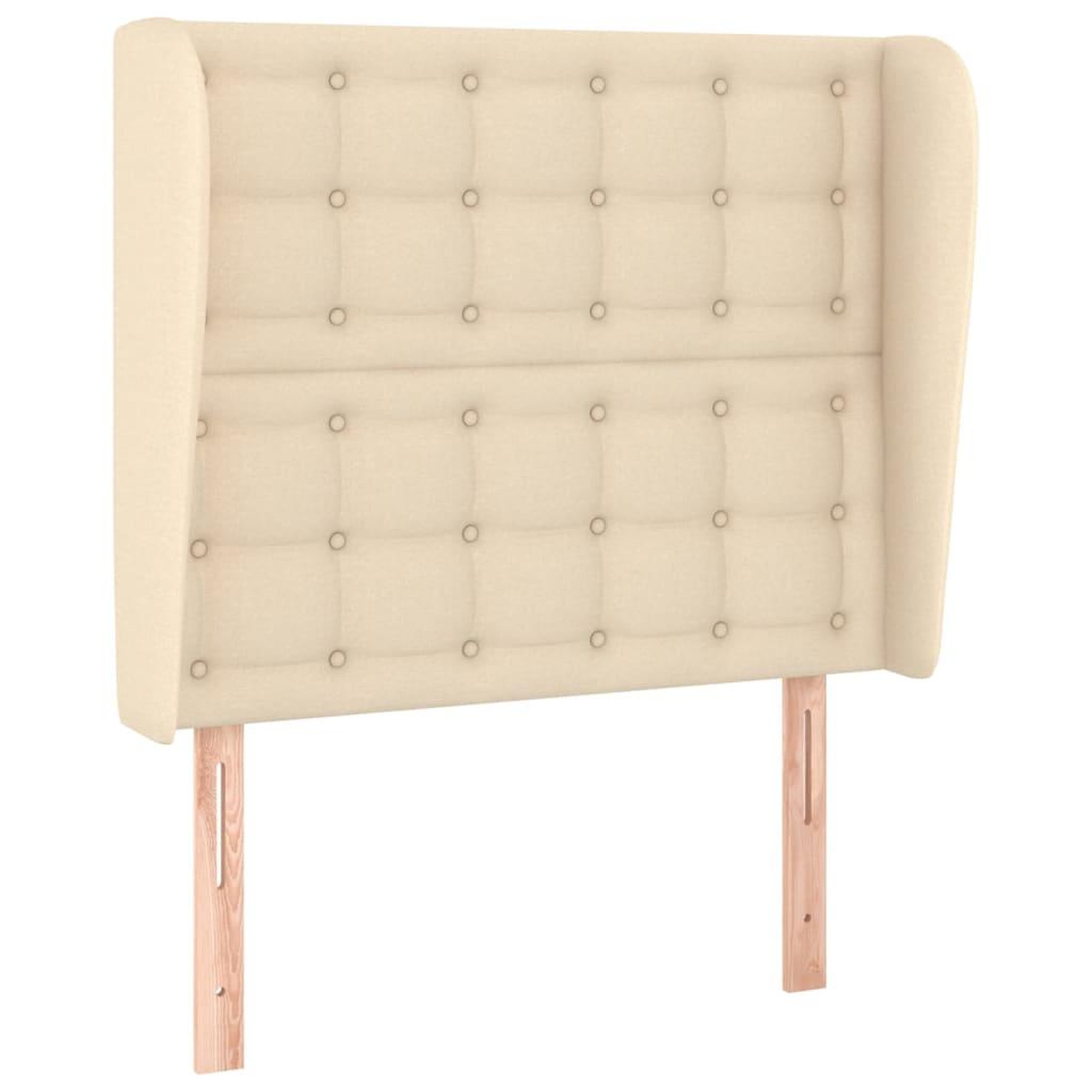 Voir la diapositive 2 : VIDAXL Tete de lit avec oreilles Creme 103x23x118/128 cm Tissu