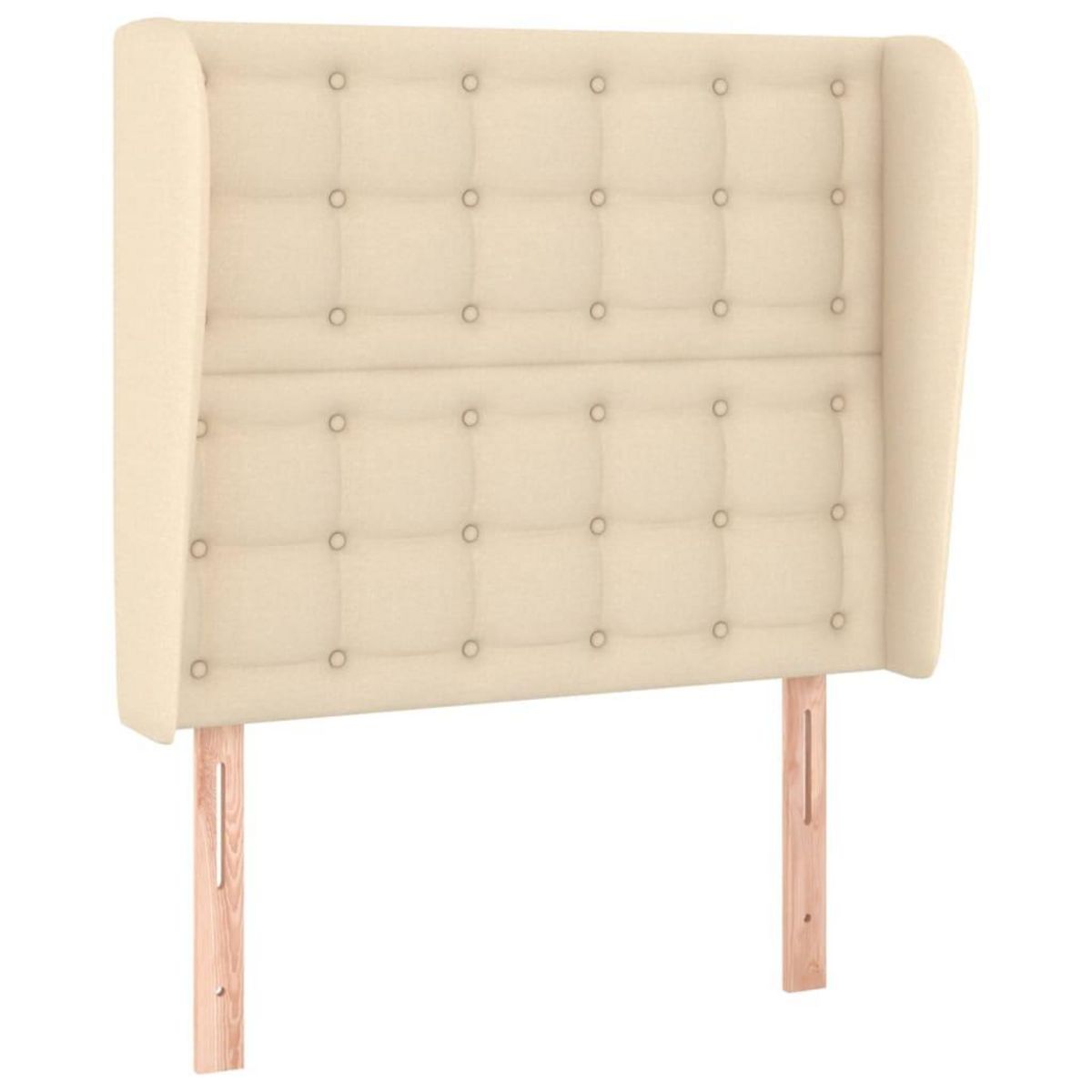 VIDAXL Tete de lit avec oreilles Creme 103x23x118/128 cm Tissu