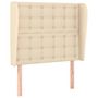 Voir la diapositive 2 : VIDAXL Tete de lit avec oreilles Creme 103x23x118/128 cm Tissu