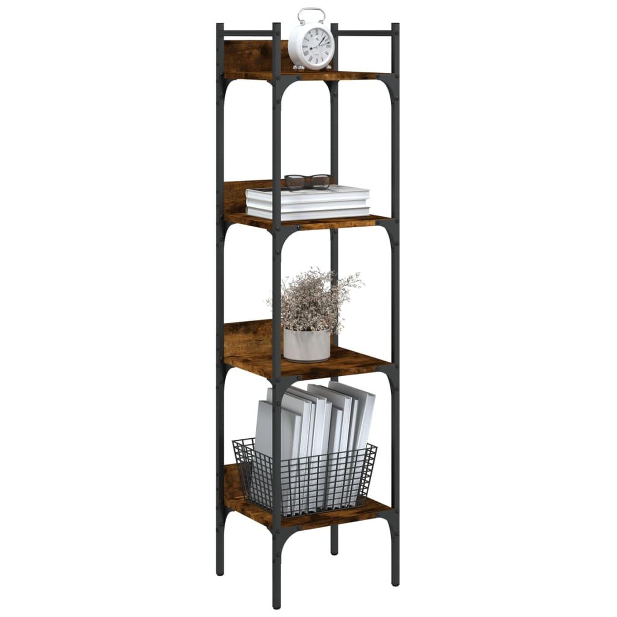 Voir la diapositive 4 : VIDAXL Bibliotheque a 4 niveaux chene 35x30x138,5 cm bois d'ingenierie