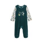 Petit Béguin Pyjama bébé en velours Canopée. Coloris disponibles : Vert