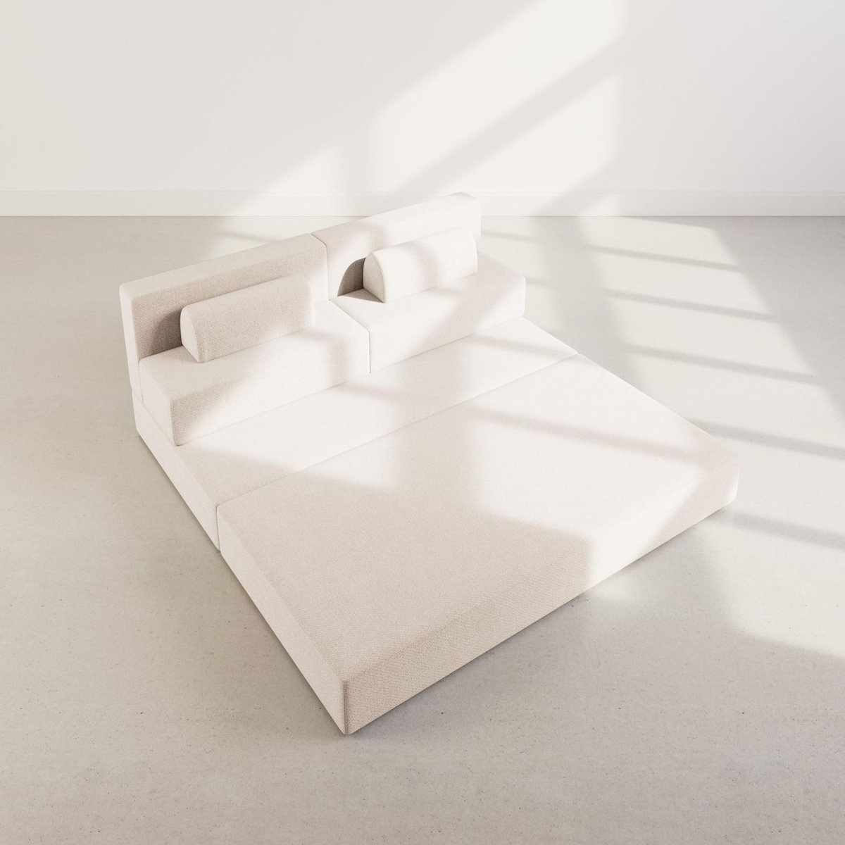 LISA DESIGN Astral - canapé 3 places convertible en velours texturé