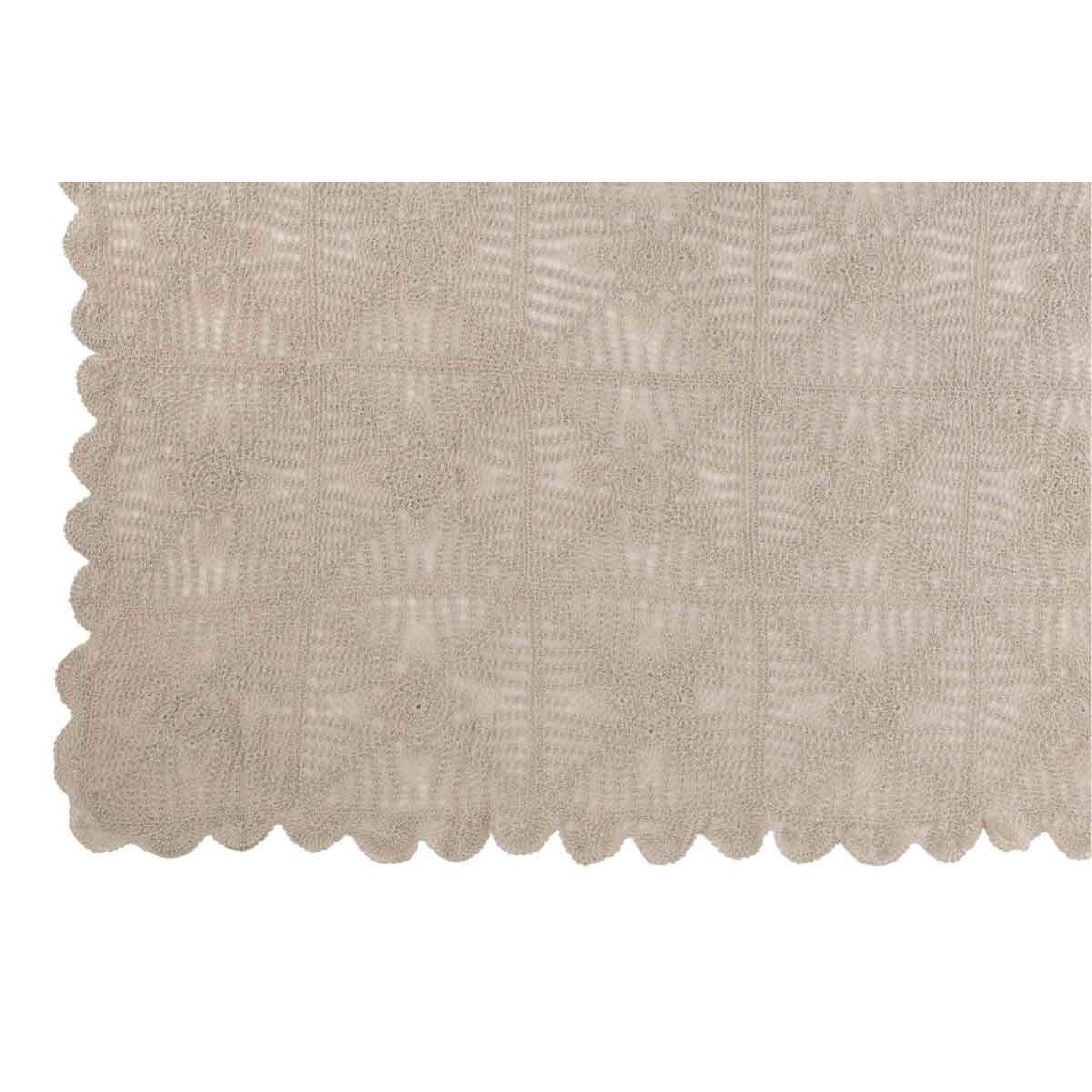 Voir la diapositive 2 : J-LINE Nappe déco en coton  dentelle  130x180cm taupe