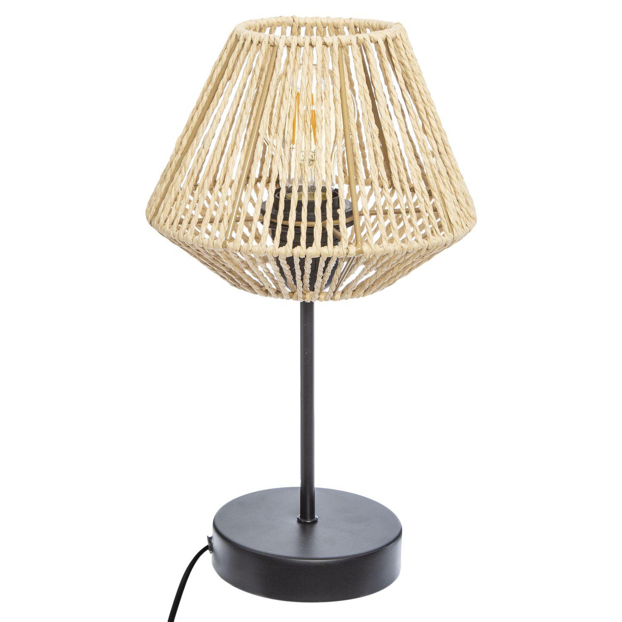ATMOSPHERA Lampe à poser effet corde jily. Coloris disponibles : Noir