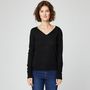 Voir la diapositive 1 : INEXTENSO Pull col v noir femme