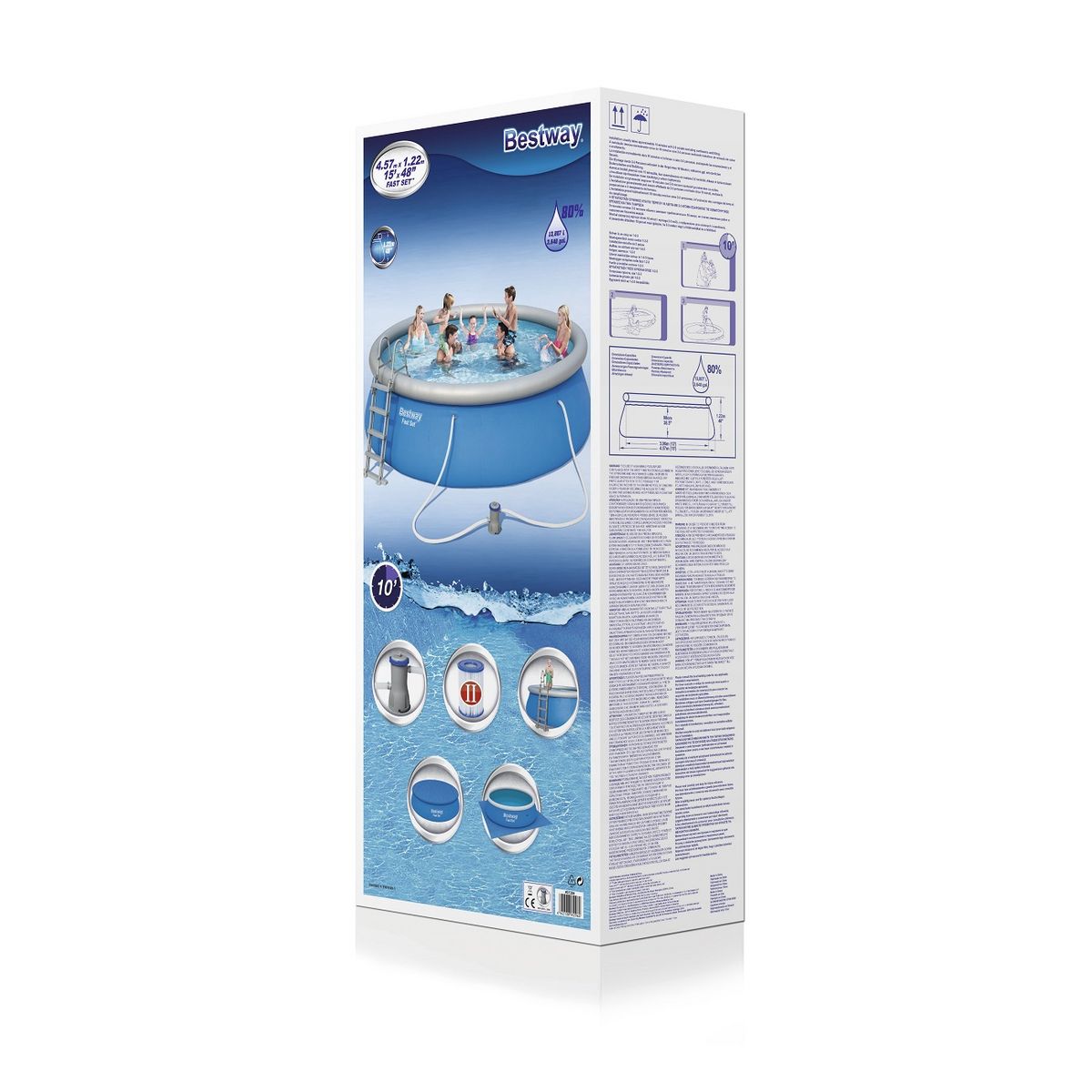 BESTWAY Piscine hors sol diamètre 457 x 122 cm Fast Set